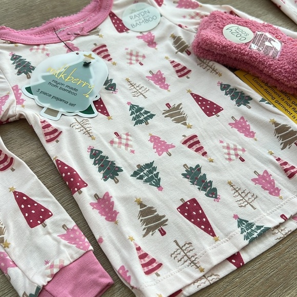 🎄Milkberry Toddler Girl Holiday Pajama Set 12 18 months 2T 4T - Picture 3 of 6